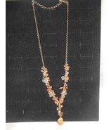 Tiger&#39;s Eye Pendant Necklace  and Faceted Crystal Charms Vintage Avon - £7.45 GBP