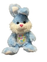 HUGE Vintage Walmart Happy Easter Blue Bunny Rabbit 17&quot; Plush Stuffed Animal Toy - £16.54 GBP