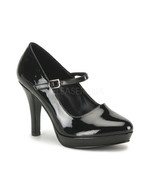 Sexy WIDE WIDTH Womens Mini Platform Black 4&quot; Heel Mary Janes Costume Shoes - £49.51 GBP