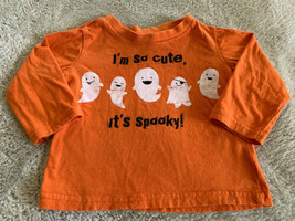 First Impressions Boys Orange White Ghosts Halloween Long Sleeve Shirt 1... - $3.92