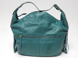 American Leather Co. Lilly Leather Fringe Zip Top Hobo  Shoulder Bag Dar... - $89.09
