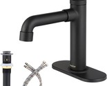 Newater Single-Handle Brass Bathroom Sink Faucet One Hole Deck, Matte Black - $73.95