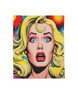 Vibrant Surprise in Comic Pop Art- Plush Blanket - $23.03 - $51.08