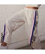 Free People Track In Action Pants Wide Leg Parachute Harem Nylon Cream P... - $67.01 CAD