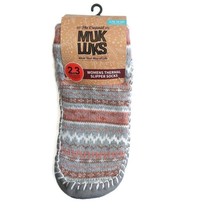 MUK LUKS Womens Thermal Slipper Socks L/XL Shoe Size 8/10 Multi-Color Co... - $16.22