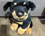FAO Schwarz Rottweiler Plush Dog Realistic cute 15&quot; Stuffed Animal Life ... - $19.75