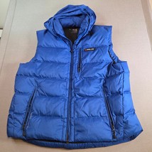 RLX Ralph Lauren Men’s XL Blue Hooded Down Puffer Vest Packable Zip Pockets - $59.99