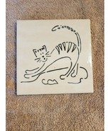 Trivet Tile Art Whimsical Kitty Cat, Mouse Signed Lois on the Back FS - £13.28 GBP
