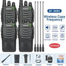 2/4Pcs BF-888S Pro Walkie Talkie Long Range Wireless Copy Frequency UHF Portable - $124.04