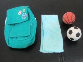 Sports Backpack For 18&quot; Doll Green With 2 Balls &amp; Towel by Funrise Toys - $15.14