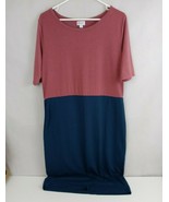 LuLaRoe Two Tone Pink &amp; Blue Dress Size XL - $201.11 MXN