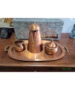 Vintage Hammered Copper Tea and Coffee Set w/Tray - $262.20