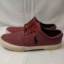 POLO RALPH LAUREN  FAXON LOW Men&#39;s 9.5 Red Chambray Lifestyle Shoes - £18.33 GBP
