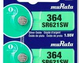 Murata 364 Battery SR621SW 1.55V Silver Oxide Watch Button Cell (10 Batt... - £2.23 GBP+
