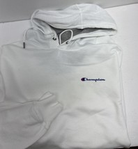 Champion Powerblend Logo Fleece Pullover Hoodie Mens 2XL White New - £17.13 GBP