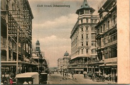 Vtg Cartolina 1910s Johannesburg South Africa - Eloff Street Sporco Vista Unp - £16.06 GBP