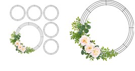 6 Pack Round 16 Inch Metal Floral Wire Wreath Frame for Easter Decorations - £52.76 GBP