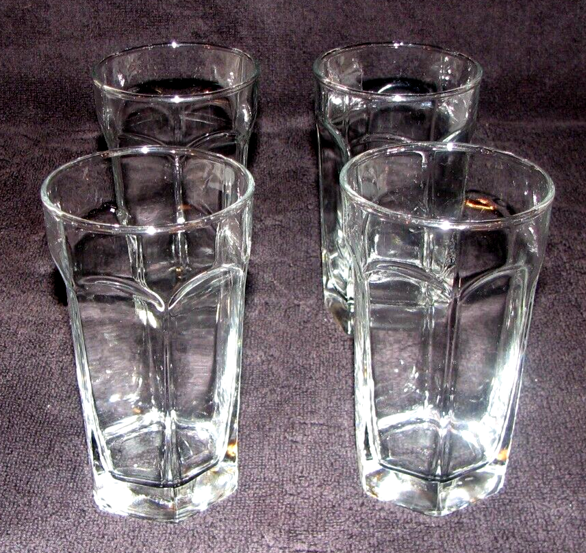 Set of 4 Vtg. Anchor H. Water Drinking Tumbler 51/4 Tall 10oz (Pyrex)  #575 - $19.79