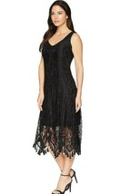 Taylor Black Lace Fringed Sleeveless Maxi Dress Women&#39;s 8 - $125.00