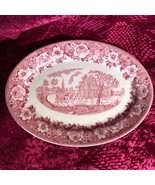 Vintage 11&quot; Shenango Roselyn Pink Platter Coaching Scene - £19.65 GBP