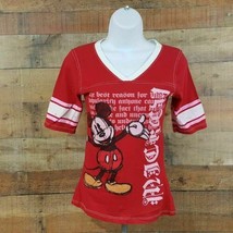 Disney T-Shirt Women&#39;s Size S Red Mickey TO13 - £6.21 GBP