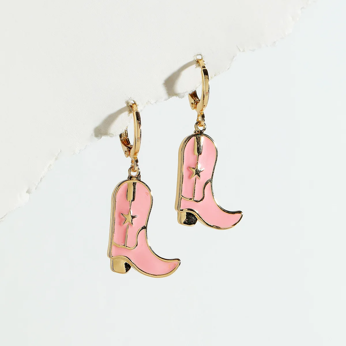 Olorful enamel boot shape western cowboy cowgirl earrings 2022 fashion y2k drop earring thumb200