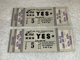 Yes 2 Unused 1976 Concert Tickets Jackson Coliseum Ms Jon Anderson Steve Howe - £14.46 GBP