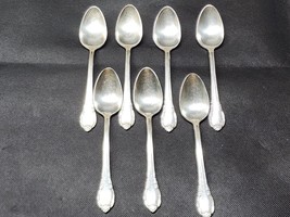 Vintage 1847 Rogers Bros REMEMBRANCE 7-Piece Silverplate Teaspoon / Soup Spoon - £19.49 GBP