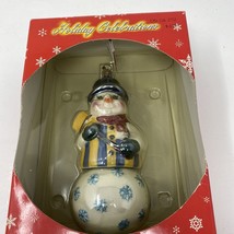 Christopher Radko Holiday Celebrations Hand Painted Snowman Ornament - £21.35 GBP