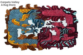 Tibetan Dragon Hand-Tufted Wool Handmade Area Rug Carpet for Home, Living Room - £131.41 GBP+