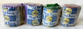 Valiant Pre-Cut Rug Yarn - Lot of 4 Packages 300 Pieces Purple-Dark Green-Wine - £4.55 GBP