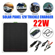 22W Solar Panel Kit 12V Trickle Backup Battery Charger Maintainer Boat RV Car - £22.74 GBP