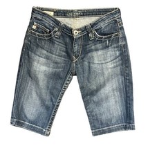 Big Star Vivian Jean Shorts Blue Denim Bermuda Women Size 26 USA Low Rise Logo - $18.99