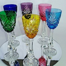Faberge  Odessa Colored Crystal Cordial  Glasses  Set of 6 in the original box - $1,450.00