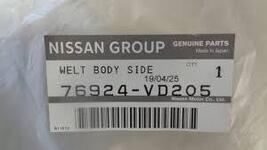 76924-VD205 Nissan Genuine Body Side Welt (Body Trim Strip).1 Qty Availa... - $45.71
