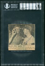 Gil Mcdougald Signed Vintage Photo Auto Ny Yankees 1957 Herb Score Slabbed Bas - £39.15 GBP