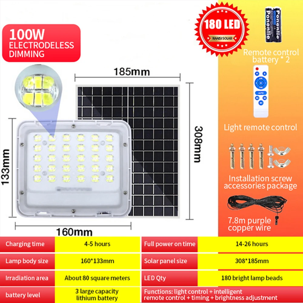 Led Solar Lamp Outdoor Waterproof Super Bright Spotlight Waterproof  Solar Power - £166.85 GBP