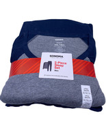 Sonoma 2XLT PJs Set Sleep Pajamas Mens NEW 2XL Tall Long Sleeve Gray Blue - $37.04