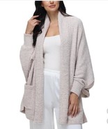 525 America Womens Sweater Tan Lounge Wrap Pockets Open Front High-Low Cape - $859.07 MXN