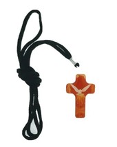 2&quot; Holy Spirit Acrylic cross Pendant Hanging black cord necklace confirm... - £7.75 GBP