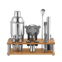 Professional Set 16 in 1 750 ml Shaker, Bamboo Wood, Stainless steel accessories - £71.97 GBP