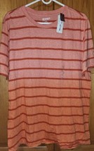 Arizona Jean Mens Short Sleeve T-shirt Size XL Orange Burnt Orange Strip... - $14.75