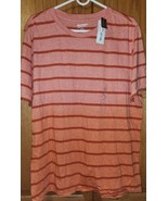 Arizona Jean Mens Short Sleeve T-shirt Size XL Orange Burnt Orange Strip... - $20.12 CAD