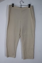 J Jill 12 Beige Cotton Blend Stretch Genuine Fit Crop Side Zip Chino Pants - £16.99 GBP