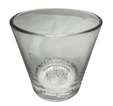 Four Roses Bourbon Rocks Glass  Clear Etched Roses weighted bottom 8 oz - $13.35