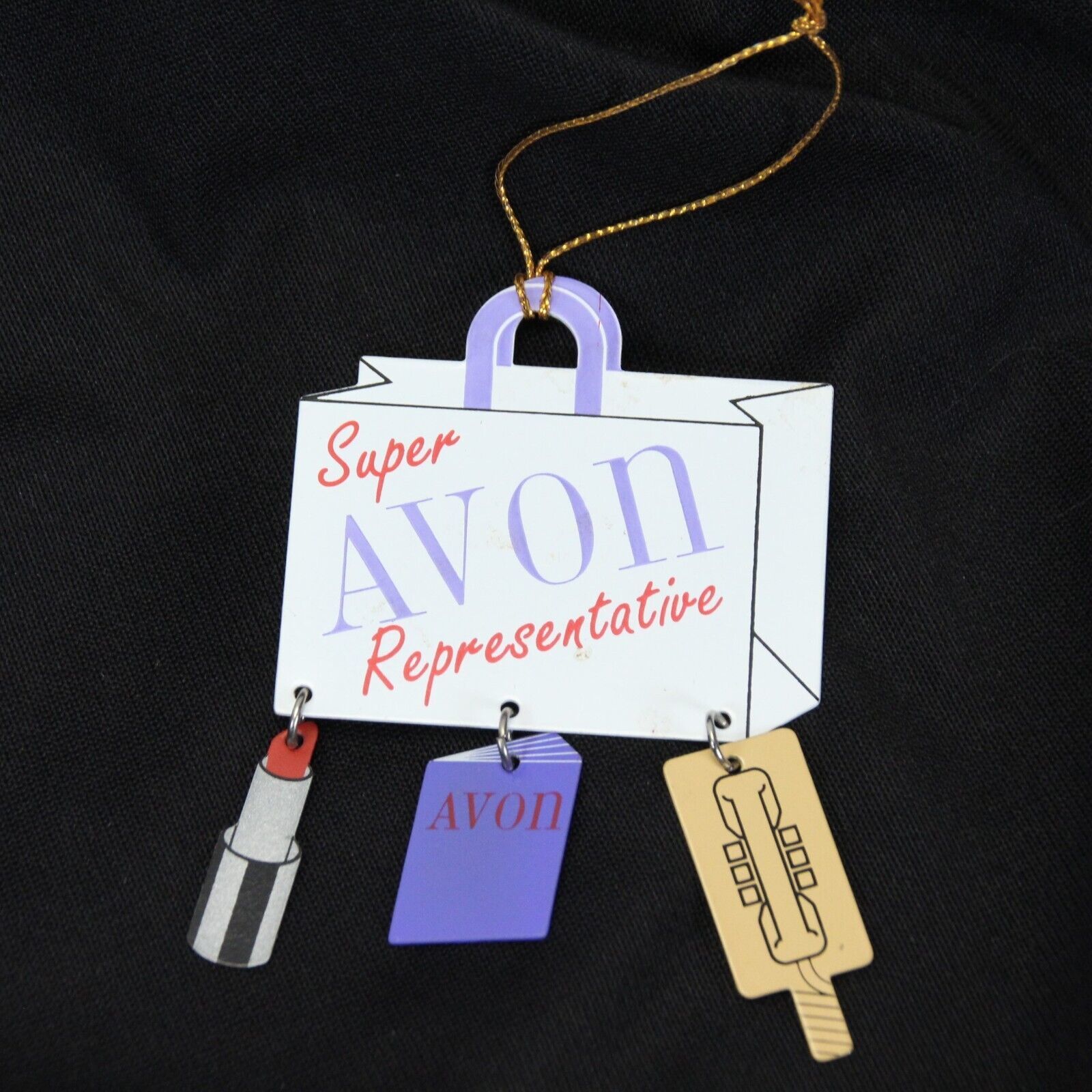 Primary image for Super Avon Representative Christmas Ornament Phone Avon Book Lipstick