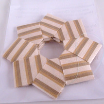 Origami Wreath Christmas Ornaments Beige Striped Wallpaper - £12.58 GBP
