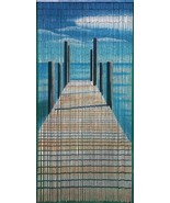 Natural Bamboo Beaded Curtain Pier Scene Beads Window Doors Room Divider... - $100.51 CAD