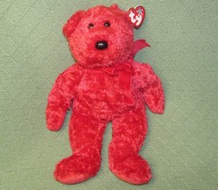 Ty B EAN Ie Buddies Sizzle Teddy Bear 14&quot; Red Plush Stuffed Animal 2001 w/TAG Toy - $7.88