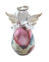 Vintage Angels of Love Russ Berrie Hand Painted Glass Angel Ornament With Flute - £59.07 GBP